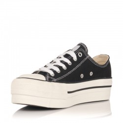 Zapatillas Lona Mujer Victoria Tribu Doble Lona Negro