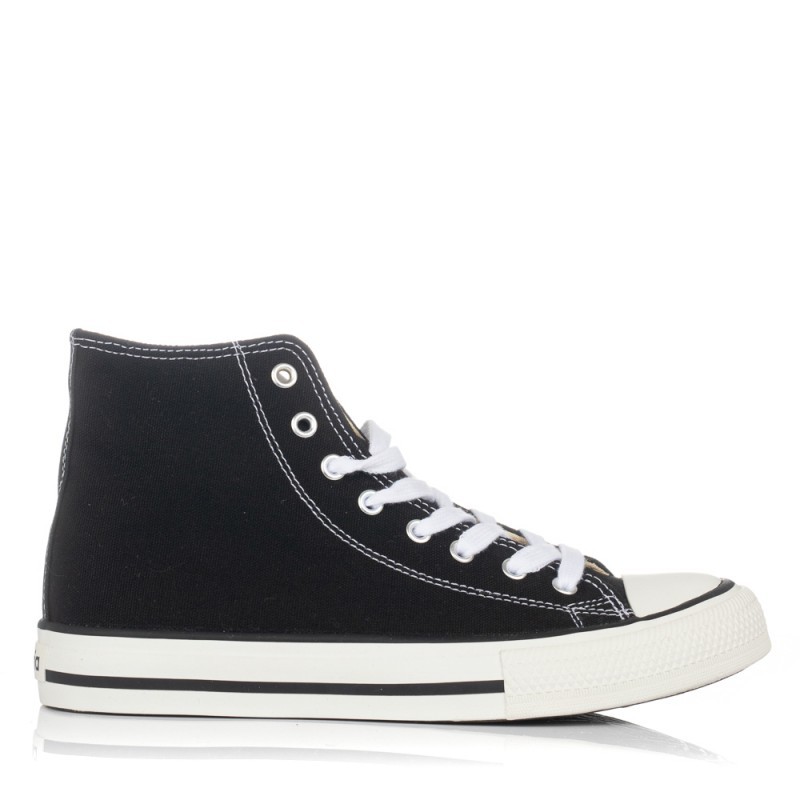 Zapatillas Lona Mujer Victoria Tribu Botín Basket Negro