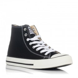 Zapatillas Lona Mujer Victoria Tribu Botín Basket Negro