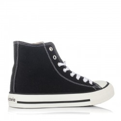 Zapatillas Lona Mujer Victoria Tribu Botín Basket Negro