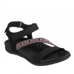 Sandalias Planas Mujer Skechers 163221 Negro