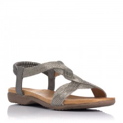 Sandalias Planas Mujer Zapp 23572 Plomo