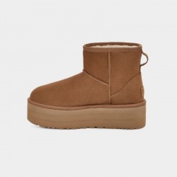 Botines Planos Mujer UGG Classic Mini Plataform Camel