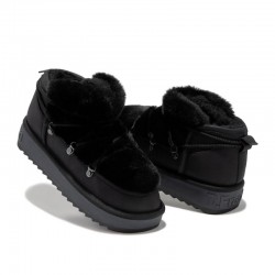 Botines Planos Mujer D.franklin Nordic Trk Fur Low Negro