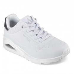 Sneakers Mujer Skechers Shimmer Away Blanco-Plata