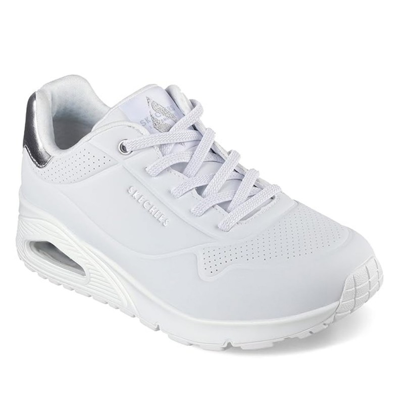 Sneakers Mujer Skechers Shimmer Away Blanco-Plata