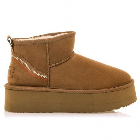 Botines Planos Mujer MTNG 59733 Cuero