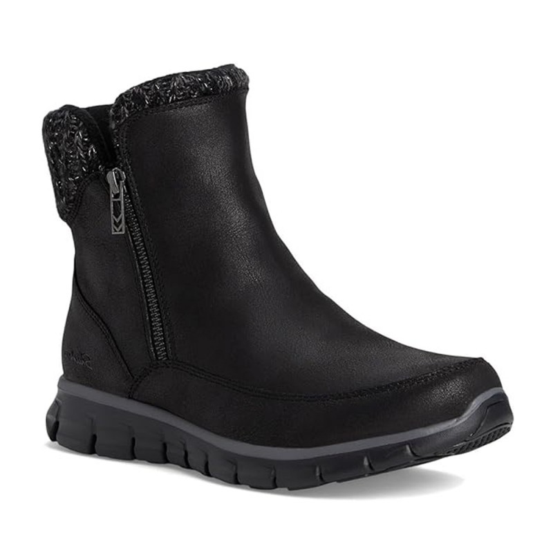 Botines Planos Mujer Skechers Synergy Negro-Negro