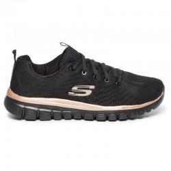 Sneakers Mujer Skechers Graceful-Get Conected Negro-Oro
