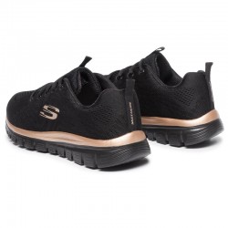 Sneakers Mujer Skechers Graceful-Get Conected Negro-Oro