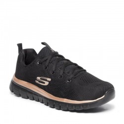 Sneakers Mujer Skechers Graceful-Get Conected Negro-Oro