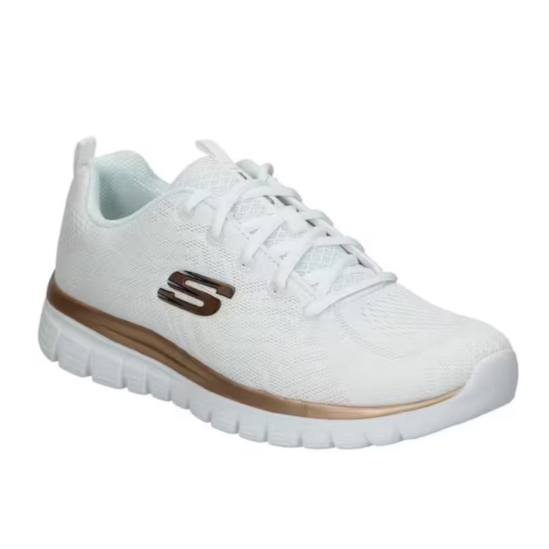 Sneakers Mujer Skechers Graceful-Get Connected Blanco-Oro