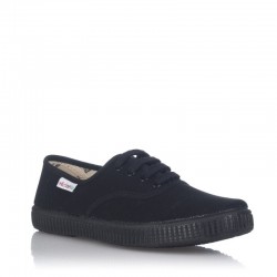 Zapatillas Lona Mujer Victoria Lona Inglesa Negro-Negro