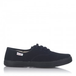 Zapatillas Lona Mujer Victoria Lona Inglesa Negro-Negro