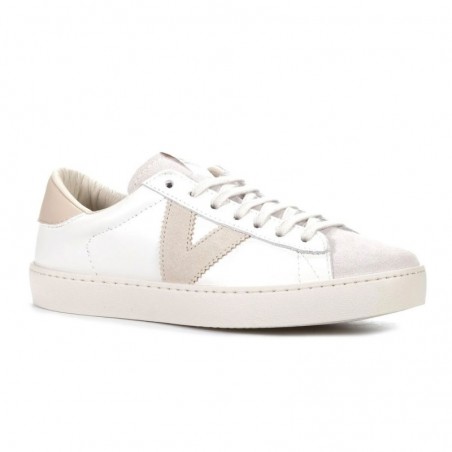 Sneakers Mujer Victoria Berlín Piel & Serraje Hielo
