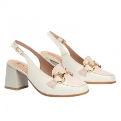 Zapatos de Tacón Mujer Pitillos 10483 Blanco-Beig
