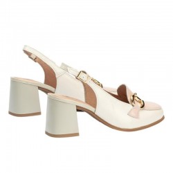 Zapatos de Tacón Mujer Pitillos 10483 Blanco-Beig