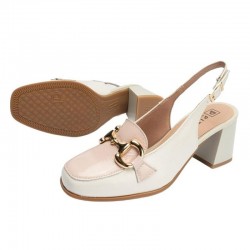 Zapatos de Tacón Mujer Pitillos 10483 Blanco-Beig