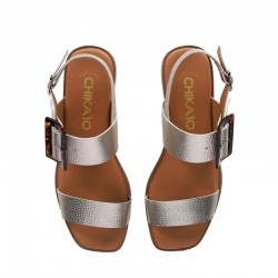 Sandalias de Tacón Mujer Chika10 Binka 04 Oro