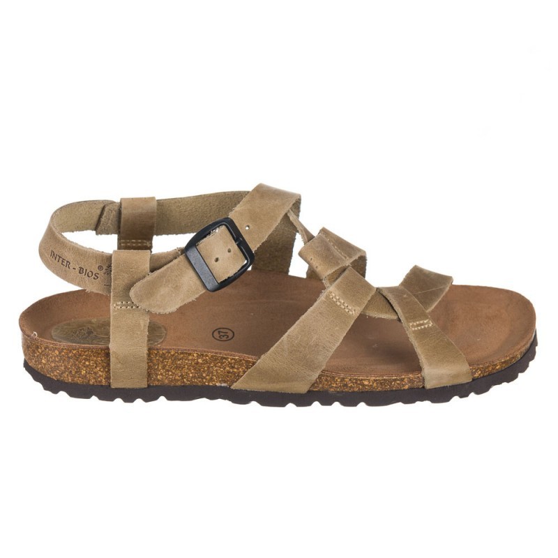 Sandalias Planas Mujer Inter-Bios 7179 Kaki