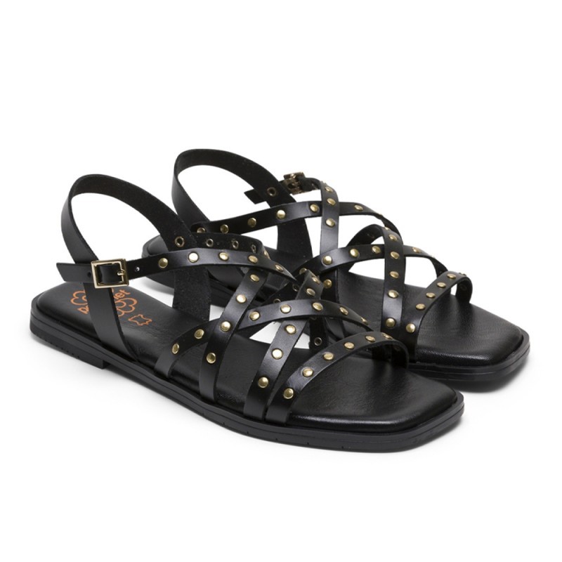 Sandalias Planas Mujer Porronet 3113 Negro