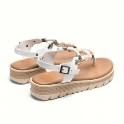Sandalias Planas Mujer Porronet 3144 Blanco