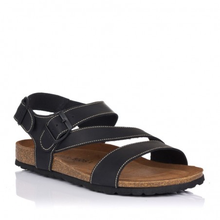 Sandalias Planas Hombre Inter-Bios 9557 Negro