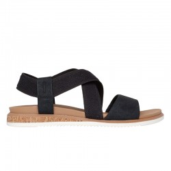 Sandalias Planas Mujer Skechers 114705 Negro