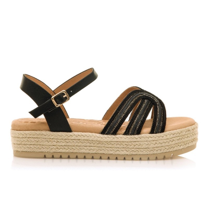 Sandalias Planas Mujer MTNG 54501 Negro