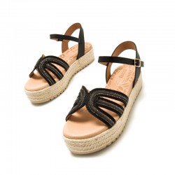 Sandalias Planas Mujer MTNG 54501 Negro
