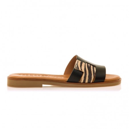 Sandalias Planas Mujer MTNG 54181 Negro