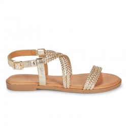 Sandalias Planas Mujer MTNG 54488 Oro