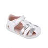Sandalias Barefoot Niña Garvalin 252332 Blanco-Plata
