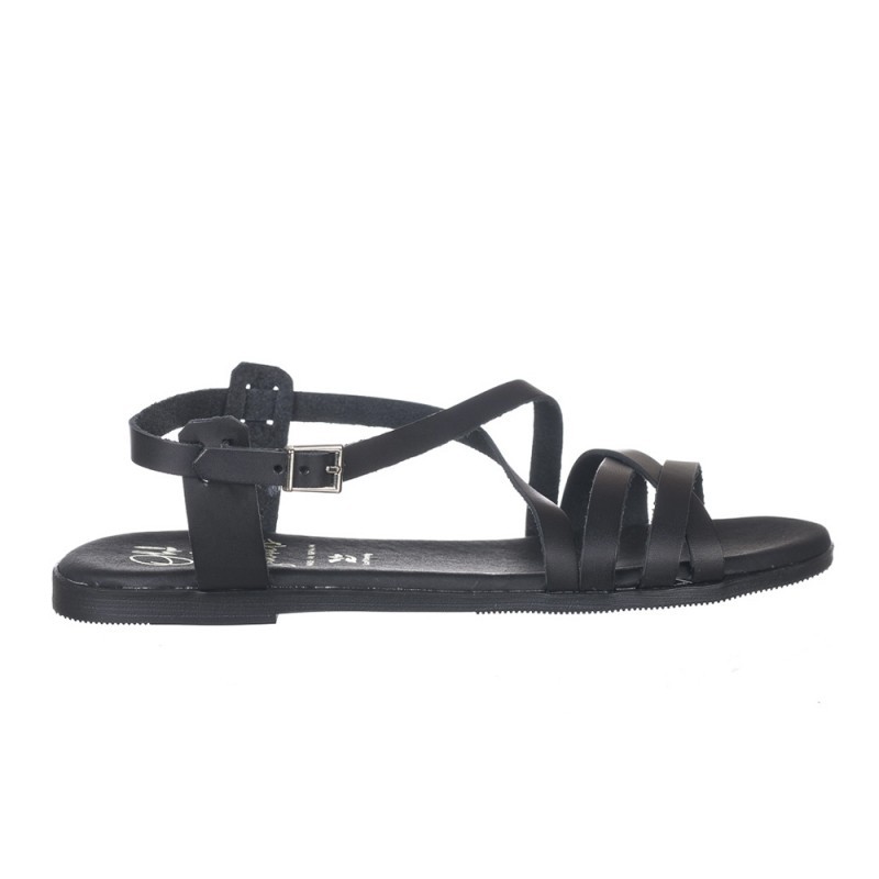 Sandalias Planas Mujer Oh My Sandals 5555 Negro