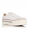 Zapatillas Lona Mujer Victoria Tribu Doble Blanco