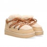 Botines Planos Mujer D.franklin Nordic Trk Fur Low Beig