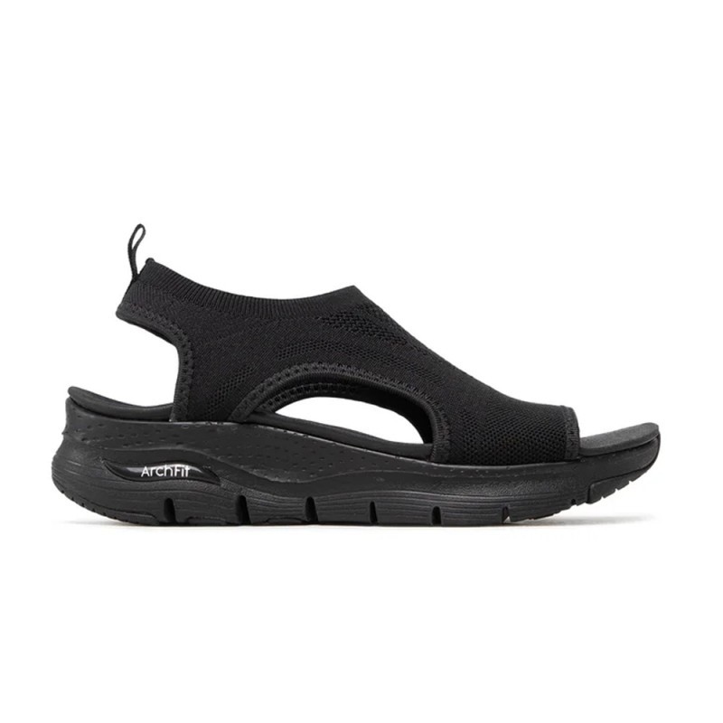 Sandalias Planas Mujer Skechers 119236 Negro-Negro