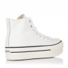 Botines Planos Mujer Victoria Tribu Doble Botín Efecto Piel Blanco