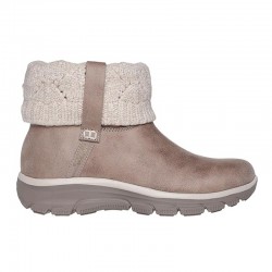 Botines Planos Mujer Skechers Slip-Ins Relaxed Fit Taupe