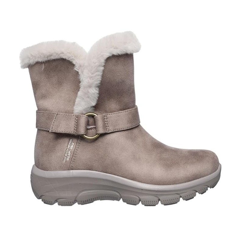 Botas Planas Mujer Skechers Slip-Ins Relaxed Fit Taupe