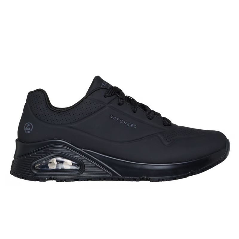 Sneakers Mujer Skechers Work: Uno Sr Negro-Negro