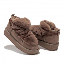 Botines Planos Mujer D.franklin Nordic Trk Fur Low Brown Marron