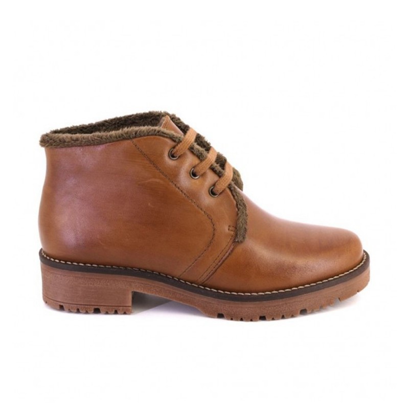 Botines Planos Mujer Pitillos 10777 Cuero