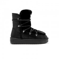 Botines Planos Mujer D.franklin Nordic Trk Fur Negro Negro