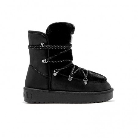 Botines Planos Mujer D.franklin Nordic Trk Fur Negro Negro