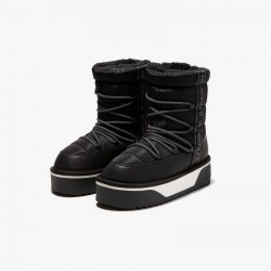 Botines Planos Mujer D.franklin Nordic V.2 Bomb Negro Negro