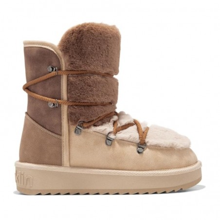 Botines Planos Mujer D.franklin Nordic Trk Fur Gradient Taupe
