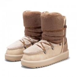 Botines Planos Mujer D.franklin Nordic Trk Fur Gradient Taupe