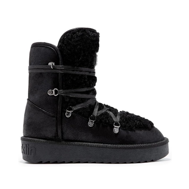 Botines Planos Mujer D.franklin Nordic Fur Negro