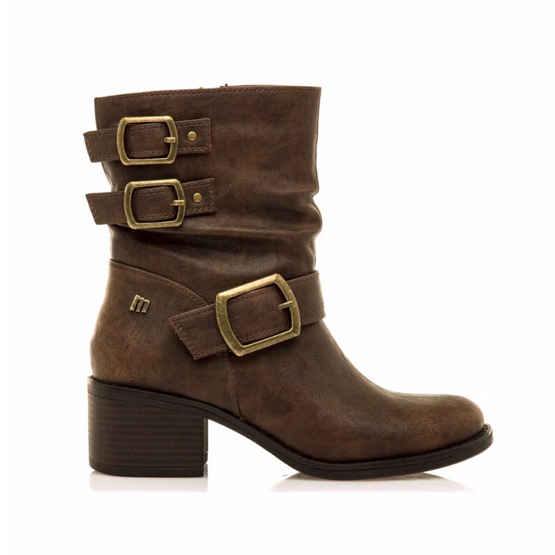 Botines de Tacón Mujer MTNG 54664 Cuero